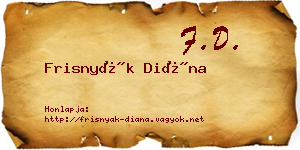 Frisnyák Diána névjegykártya